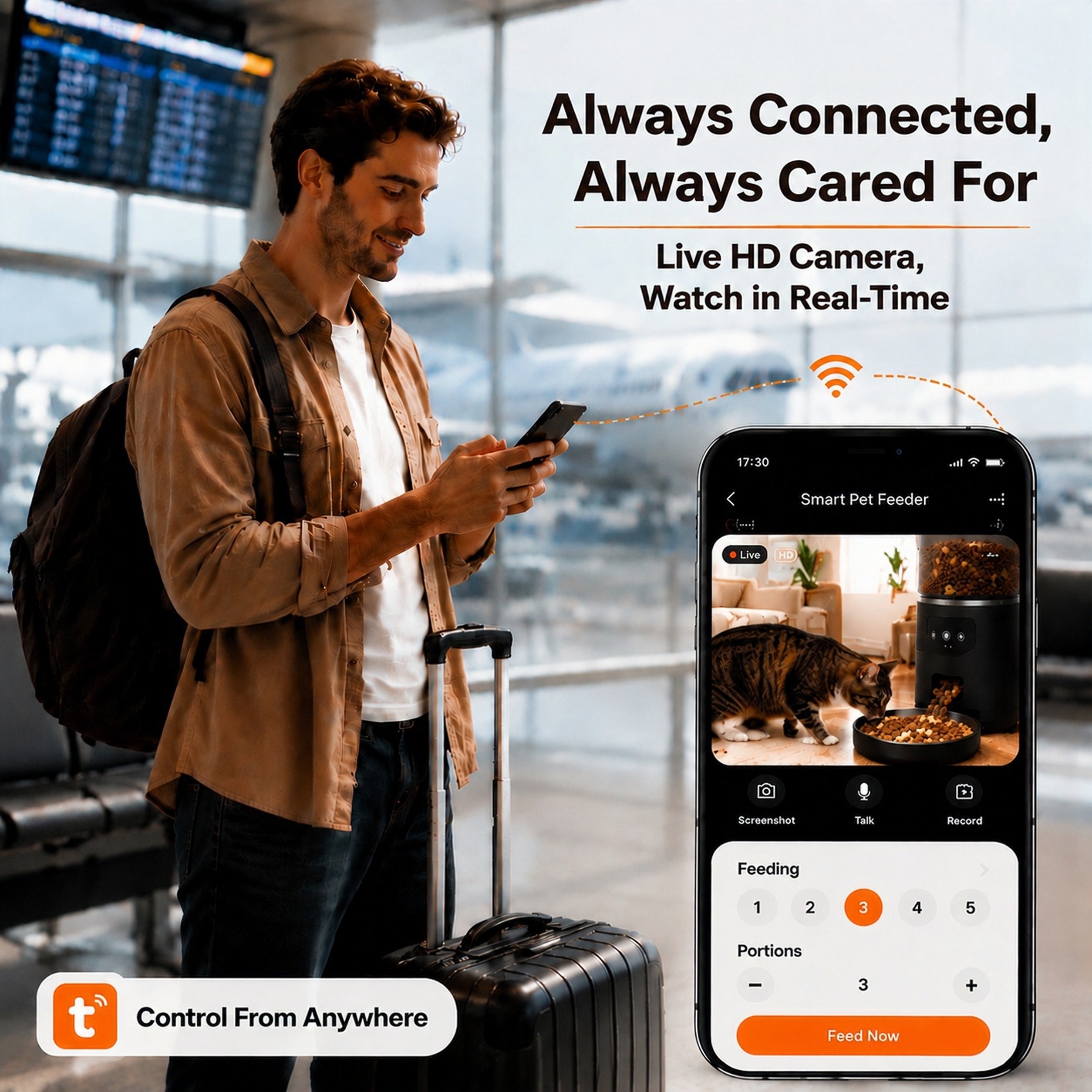 PawMeal app control while traveling