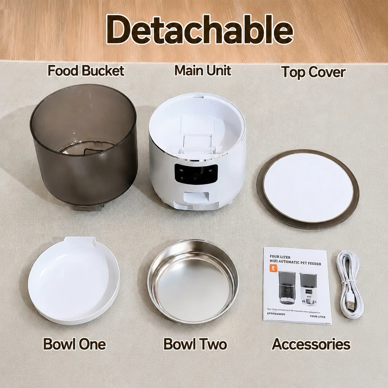 PawMeal detachable feeder components